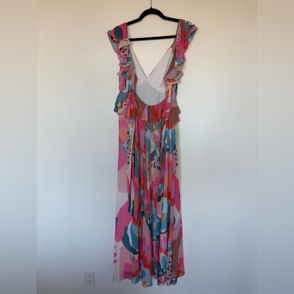 Anthropologie Hutch Rumi Colorful Floral Spring Brunch Maxi Dress Wedding M - Picture 5 of 8